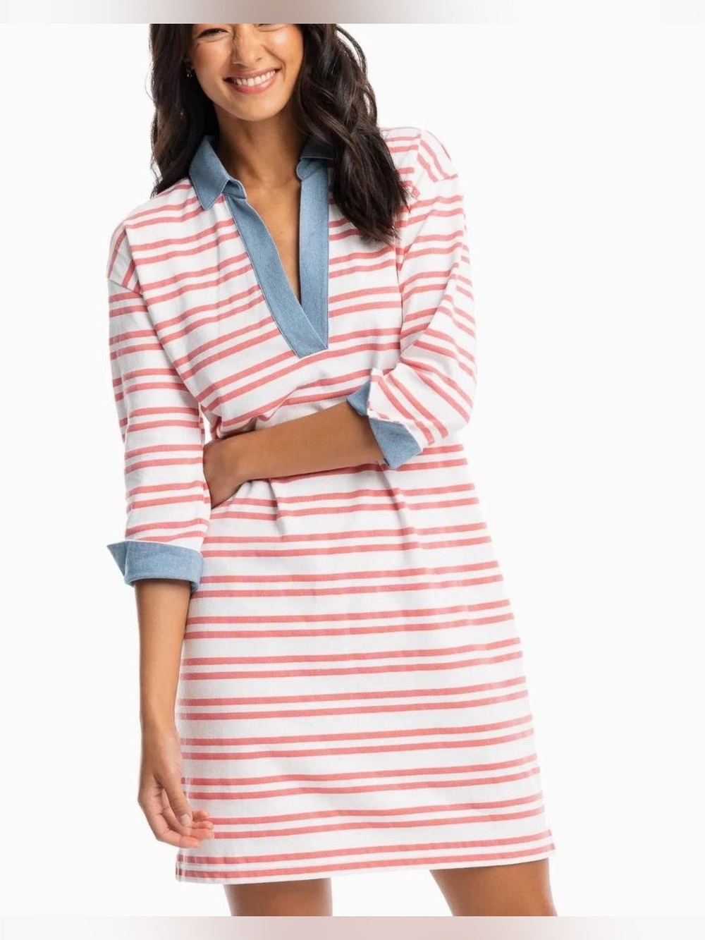 Southern Tide Carolena Striped Shirt Dress size small